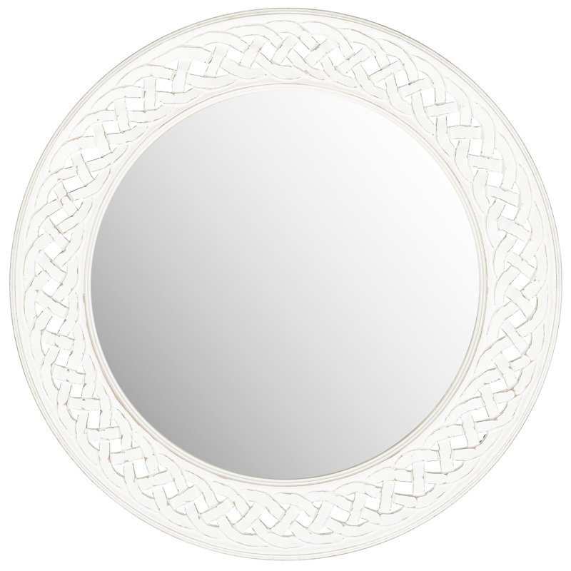 Engineered Wood Flat Wall Mirror, White