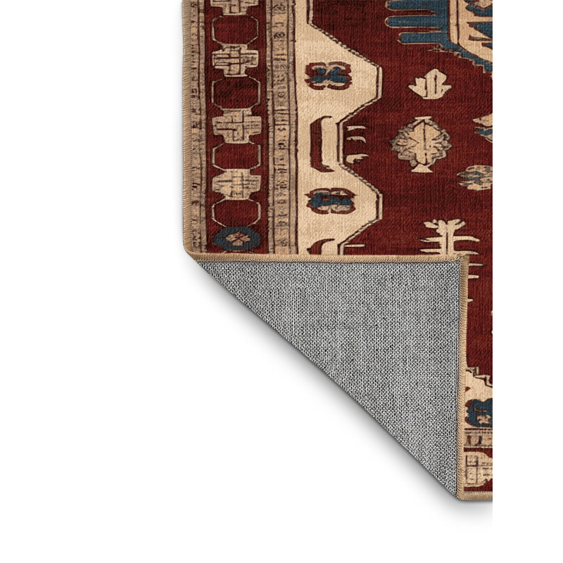 Tapis brun turc lavable à la machine, Carré 8 pi