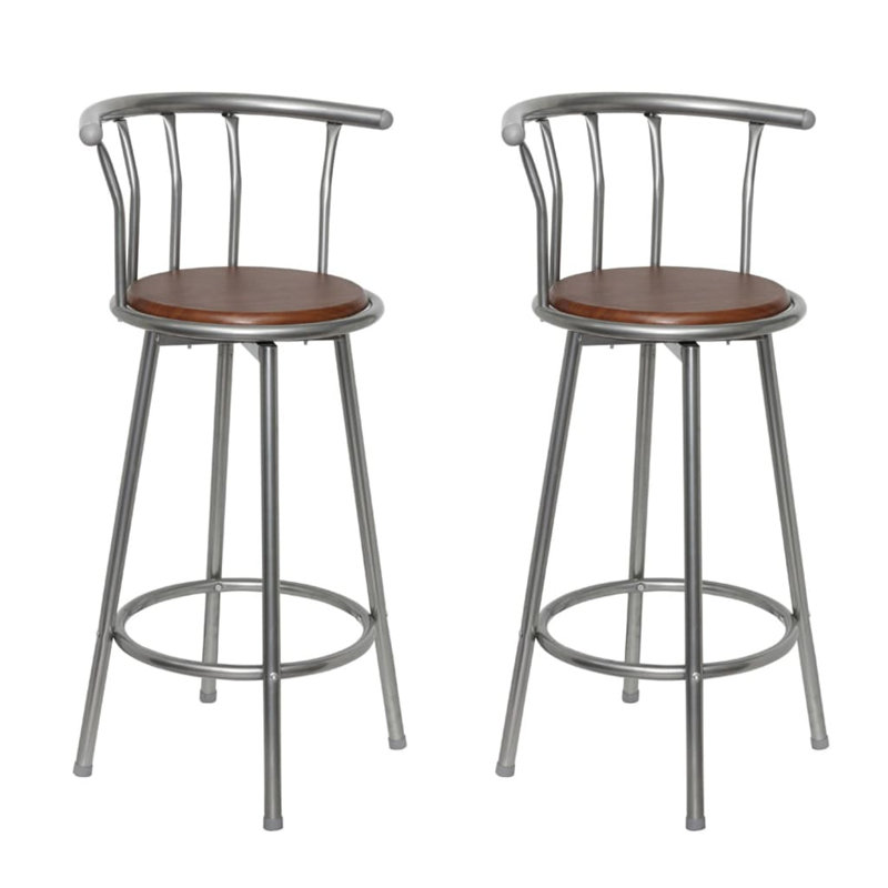 Bar Stools Brown Steel