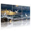 «White Heron Ocean Sunset», ensemble de 3 reproductions d'art sur toile tendues-1717752650