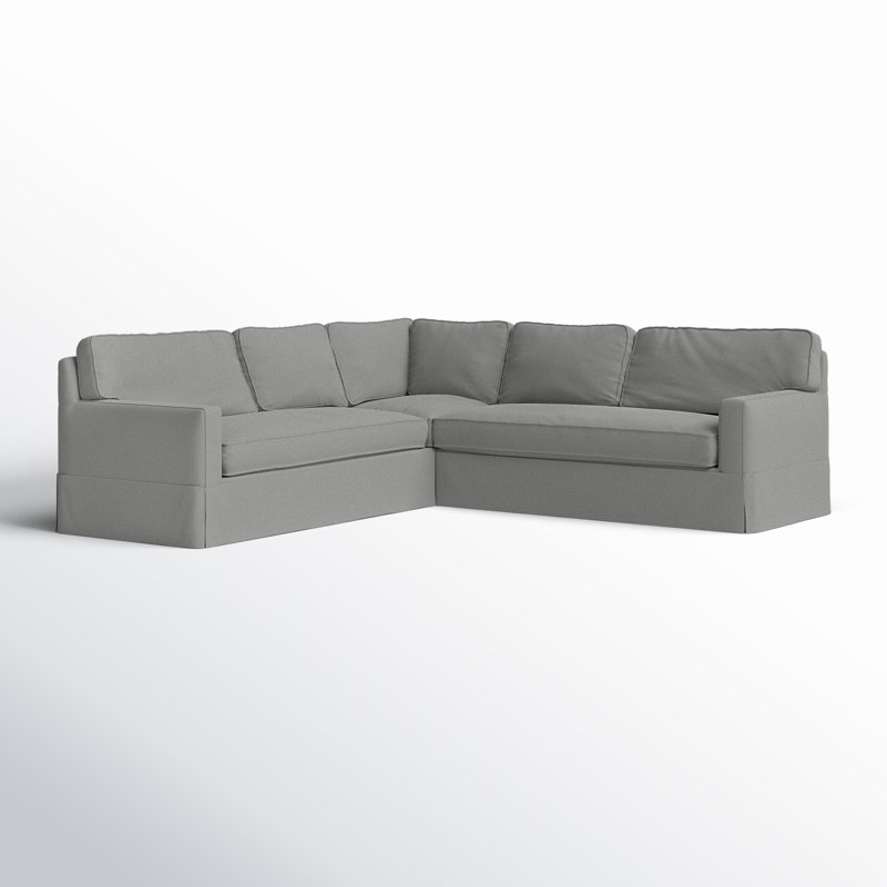 Taylor Upholstered L-Shaped Sectional Symmetrical, Bayou Light Gray Canvas