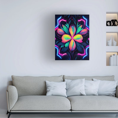 Art mural sur toile tendue - Motif floral 10 'pour motif de salon, de chambre à coucher ou de bureau Wumples - 18 x 24