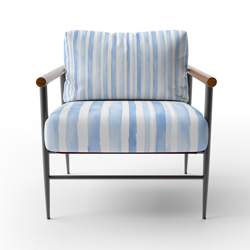 Chaise rembourrée Modern, Bras ronds bruns