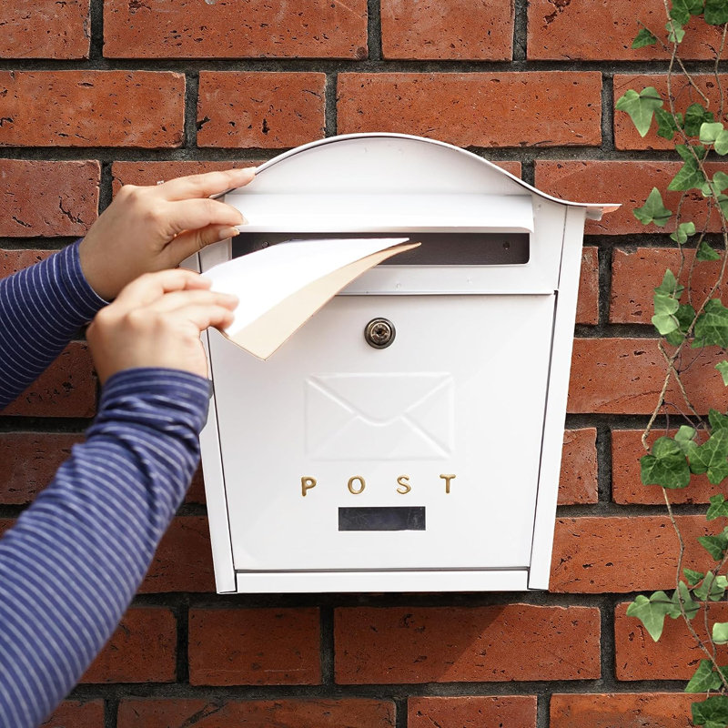 Vic Iron Wall Mounted Post Box, White