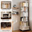 Bibliothèque rotative à 6 niveaux, bibliothèque rotative à 360 ° avec roulettes et tiroir, peu encombrante, petite bibliothèque rotative pour chambre à coucher, salon, maison, bureau-998748596