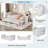 Multifunctional Wood Platform Bed With Desk And Storage Shelves, Built-in Trundle And 3 Drawers-2026735977