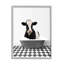 «Trinx Farmhouse Bathroom Cow», art giclée encadrée par lettré-1076976672