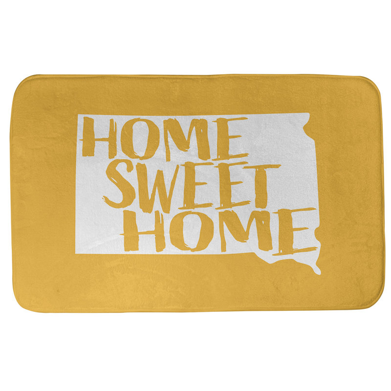 Memory Foam Non-Slip Bath Rug, 17" W x 21" L, Yellow
