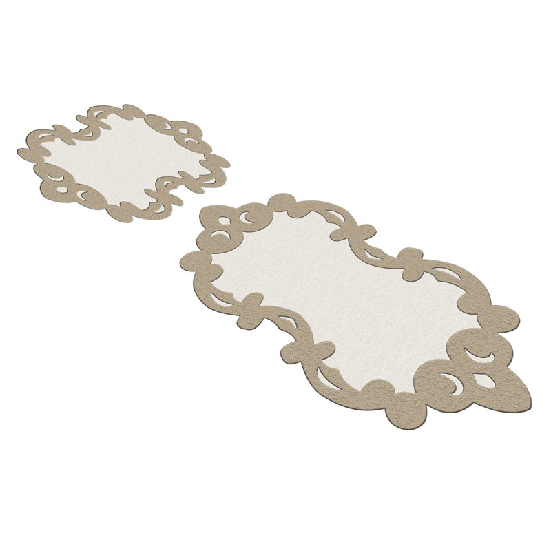 Heineman 2 Piece Bath Mat Set, Beige