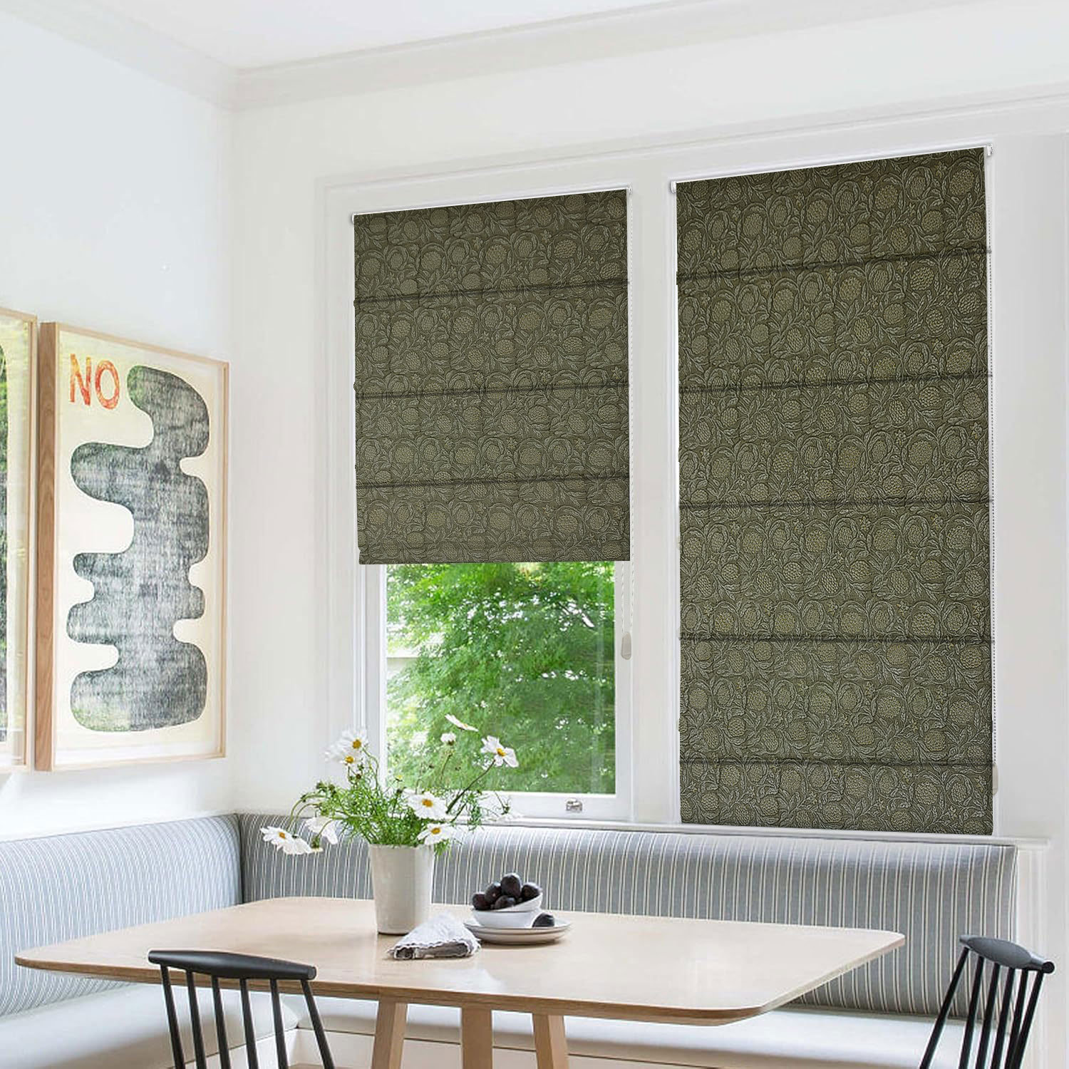 Floral Blackout Roman Shade, 20"W x 60"L