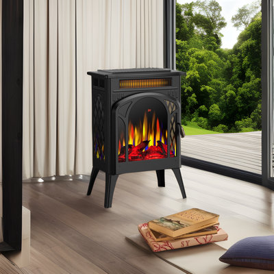 Infrared Freestanding Portable Electric Fireplace Stove Heater With Remote,Timer,Adjustable Brightness And Speed
