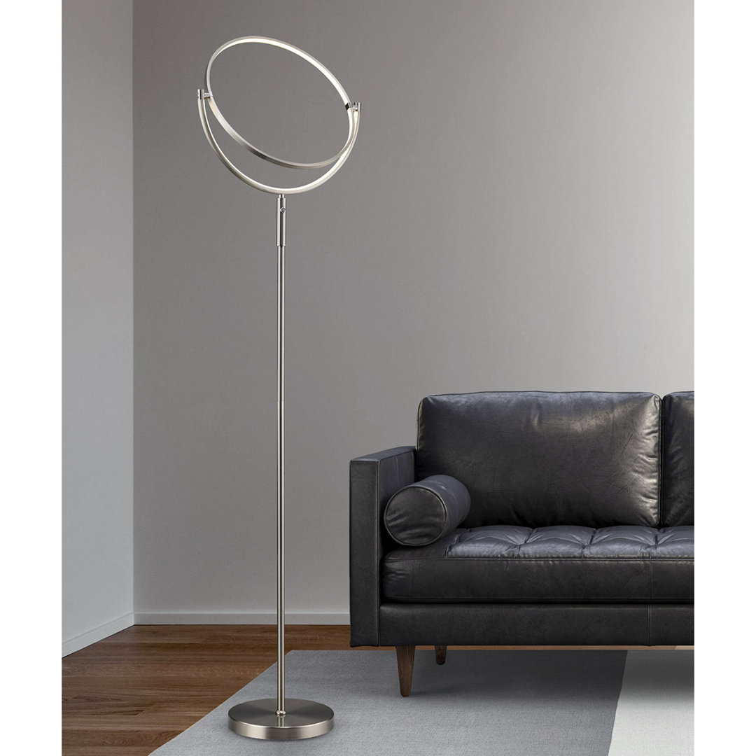 Deirdre 75'' Brushed Nickel LED Traditional Floor Lamp Orren Ellis