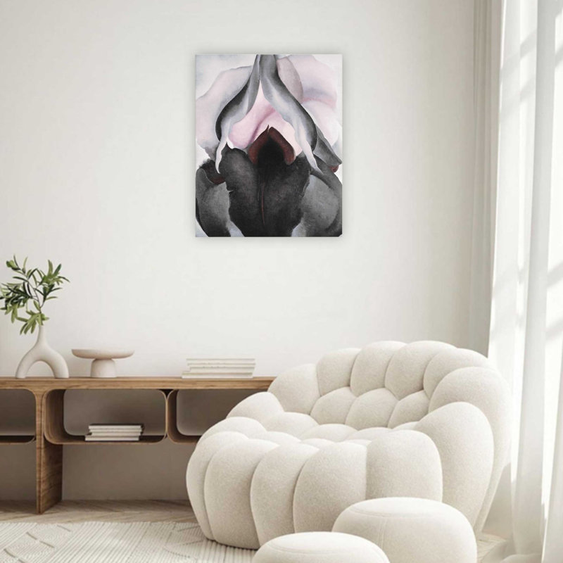 Art mural noir iris sur toile tendue - pour le salon, la chambre à coucher ou le bureau - 24 x 32