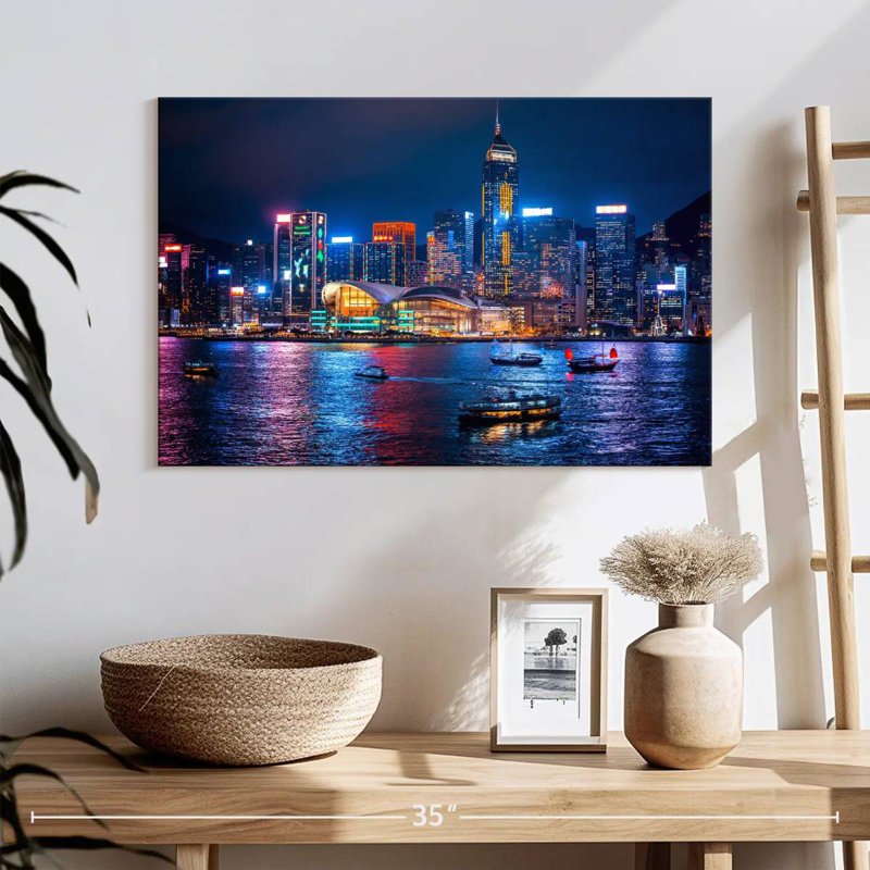 Nicci illuminée de la ville de Hongkong, H 16 po x l 24 po