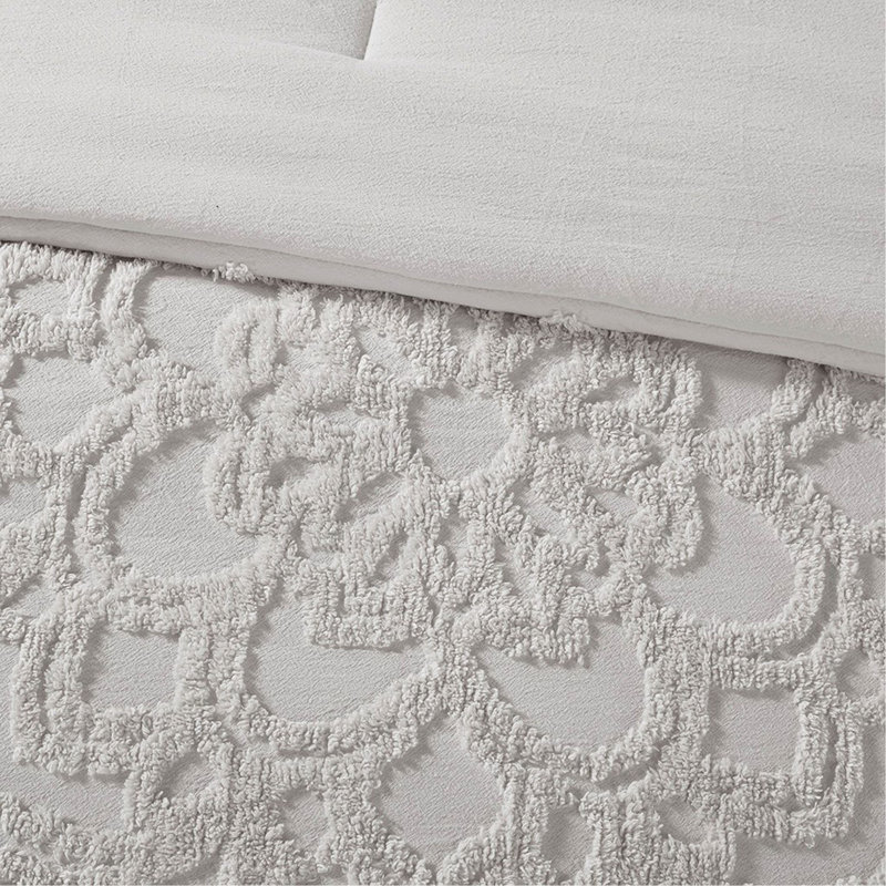 Ensemble d'édredon 3 pièces médaillon en chenille de coton touffeté, King Comforter + 2 Additional Pieces