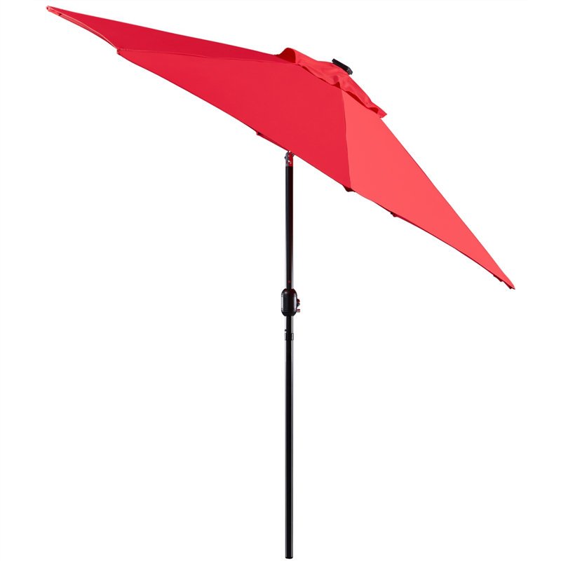 Bucci 108'' Lighted Tilt Market Umbrella, Red
