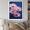 «Delicate Pink Dandelian Flowers On Blue Sky», reproduction sur toile