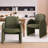 Modern Upholstered Dining Chair Full Back Armchair With Metal Legs-1149518565