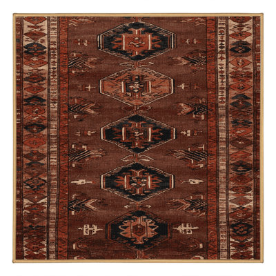 Tapis brun turc lavable à la machine