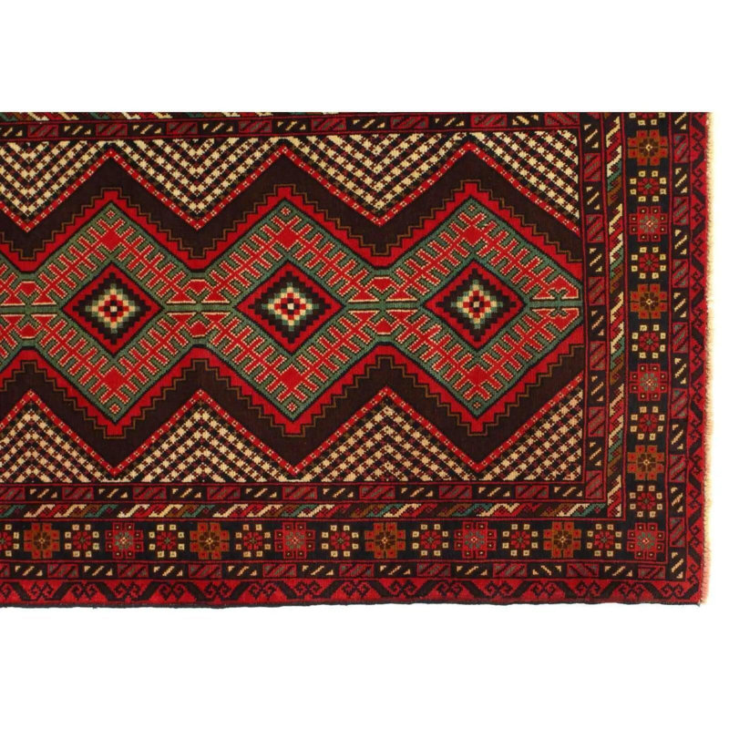 Kutchins Cotton Oriental Area Rug in Red
