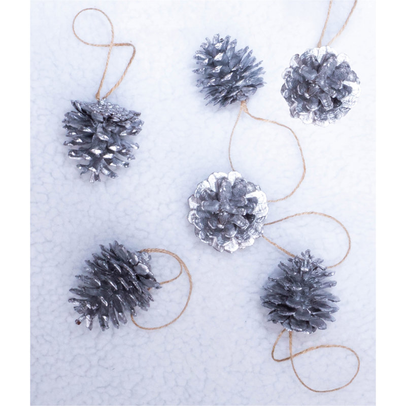 15cm Wood Holiday Shaped Ornament, Silver