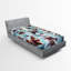 Drap-housse pour chat Ambesonne_ Chalets de patin à glace_ Bleu tendre orange brûlé-95977593