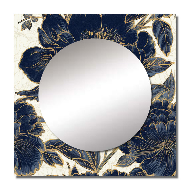 Gartner - Art floral miroir de salon carré pivoine, 23 po x 23 po