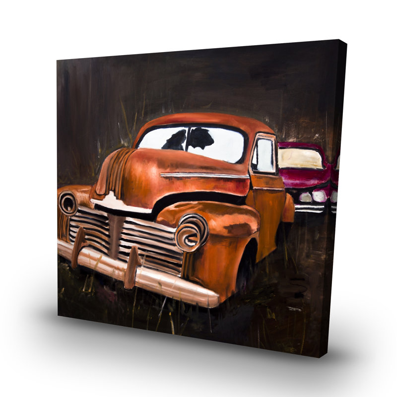 Old car crash - 32"x32" art on canvas