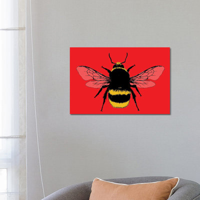 Bee Mine - Red by Gary Hogben - Wrapped Canvas Print