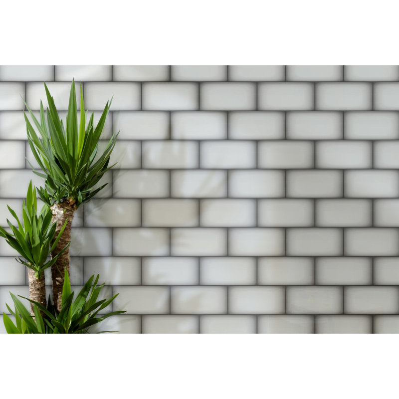 Ombre Ivory 6 in. x 12 in. Glossy Ceramic Wall Tile (8.0 sq. ft./Case), Silver