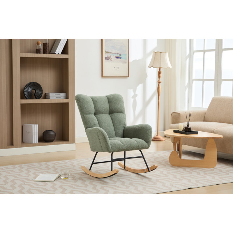Chaise berçante rembourrée Modern, Vert sauge
