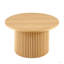 Table basse ronde de 27,56 pouces avec plateau en bois et placage en bois avec plateau en MDF et base en métal-726644613