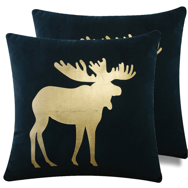 Christmas Gold And Silver Microsuede Pillow Cover, Gold