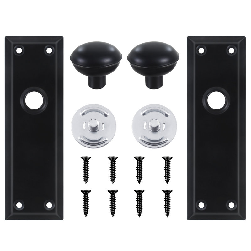 Fausse poignée de porte Coolnews, Noir mat, Faux bouton double