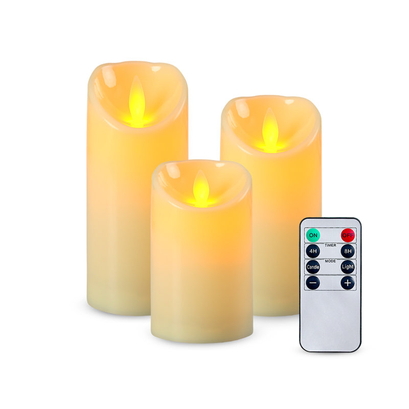 Paquet de 3 bougies sans flamme multifonctionnelles (S / M / L) - Scintillement réaliste, minuterie réglable et luminosité