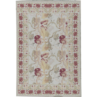 Hand-Knotted High-Quality Beige and Beige Area Rug