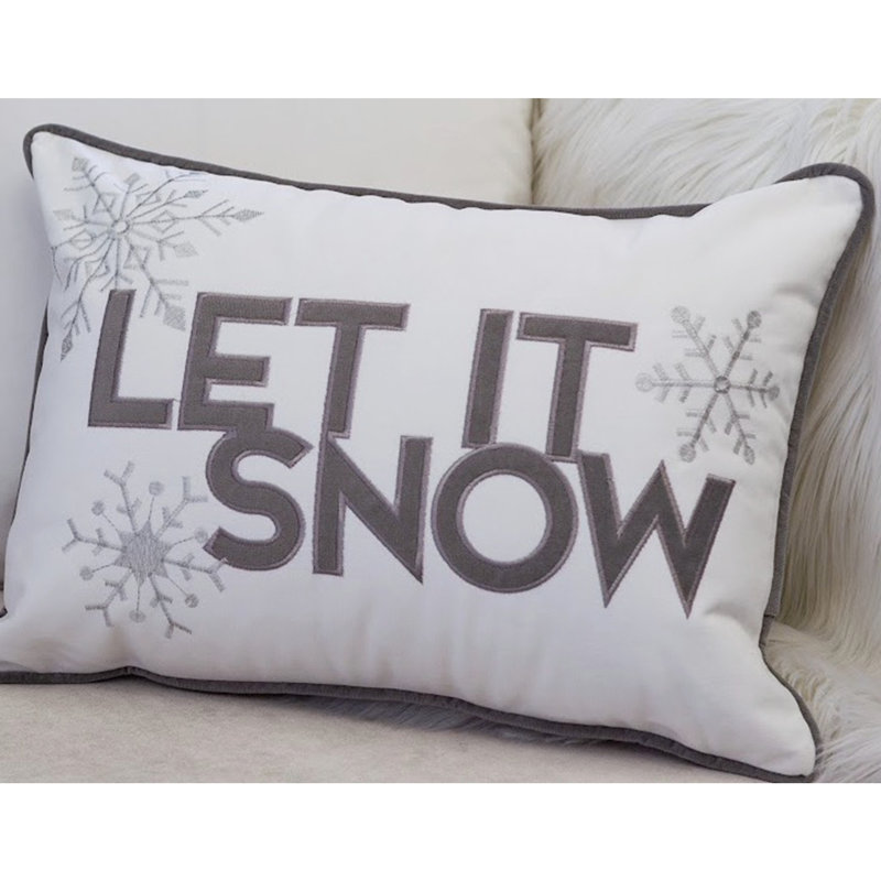 Coussin en velours Nneka Let It Snow, Blanc