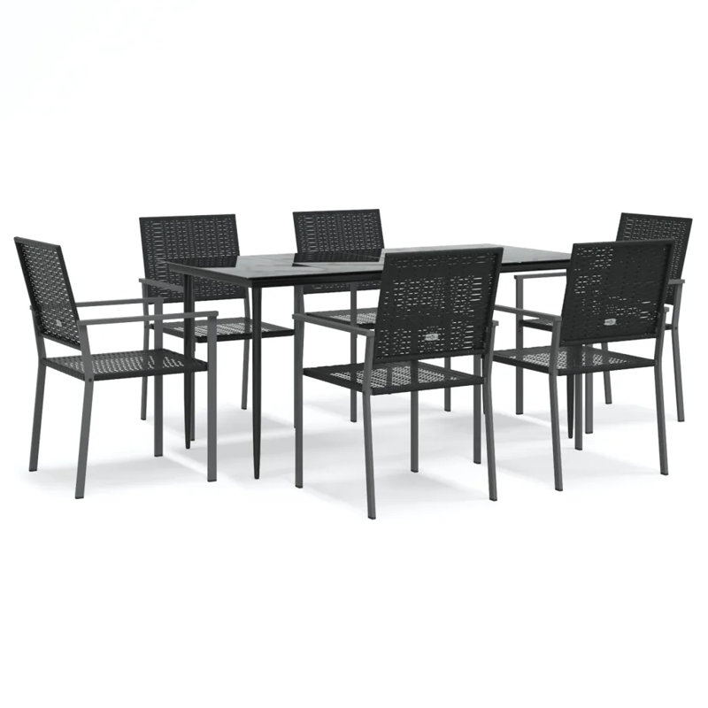 Abhipsa 6 - Person Solid Wood Patio Dining Set Rectangular Table, 74cm H x 160cm L x 80cm W