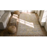 Light Decorative Washed Out Antique Small Indian Cotton Agra Rug