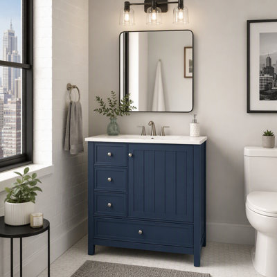 30 Inch Bathroom Vanity With Ceramic Sink