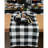 Morgan Check - 100% Pure Linen Table Runner-114726919-114726914