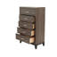Bedroom Furniture Rustic Grey Oak Simple 1pc Tall Chest 5-Drawers Storage Solidwood Chest