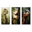 Velociraptor vert dans la jungle II - dinosaure, ensemble de 3 reproductions d'art mural en métal-1949253486