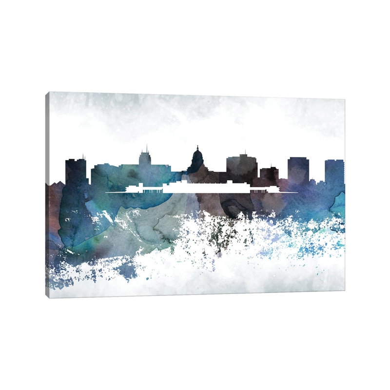 Madison Bluish Skyline - impression sur toile tendue, H 26 po x l 40 po x 1,5 po