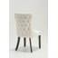 Chaise de salle à manger rembourrée en velours avec pieds cloutés en bois massif, collection Contemporary Nikki