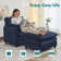  Bozkov 41''W Upholstered Chenille Fabric Oversized Chair and Ottoman,Lounge Chair and Ottoman With Comfortable Tufted Backrest and 2 Pillow