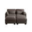 Canapés d'angle modulaires modernes, canapé 2 places en chenille marron avec 2 poufs pour la maison