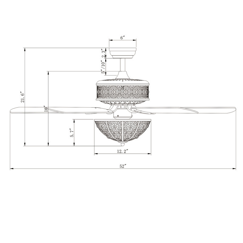 Desaree 52'' Ceiling Fan with Light Kit