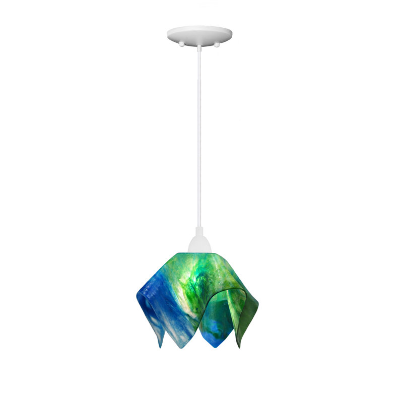 Amergin 1 - Light Unique/Statement Pendant, Small, White, Fern