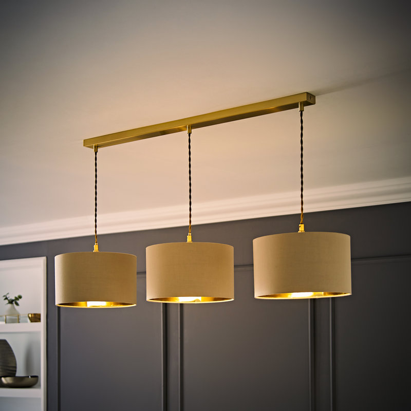 Albeiro 3 - Light Pendant, Brushed Gold, No, Beige